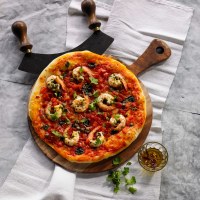 Green King Prawn Pizza